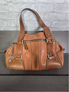 Vintage Women's Fossil Brown Leather Shoulder Bag One Size